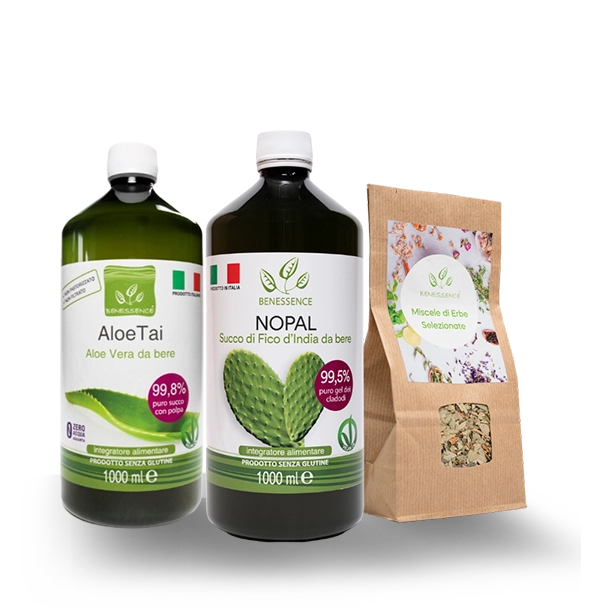 Kit Detox: Aloe Tai + Nopal + Tisane drena - Benessence