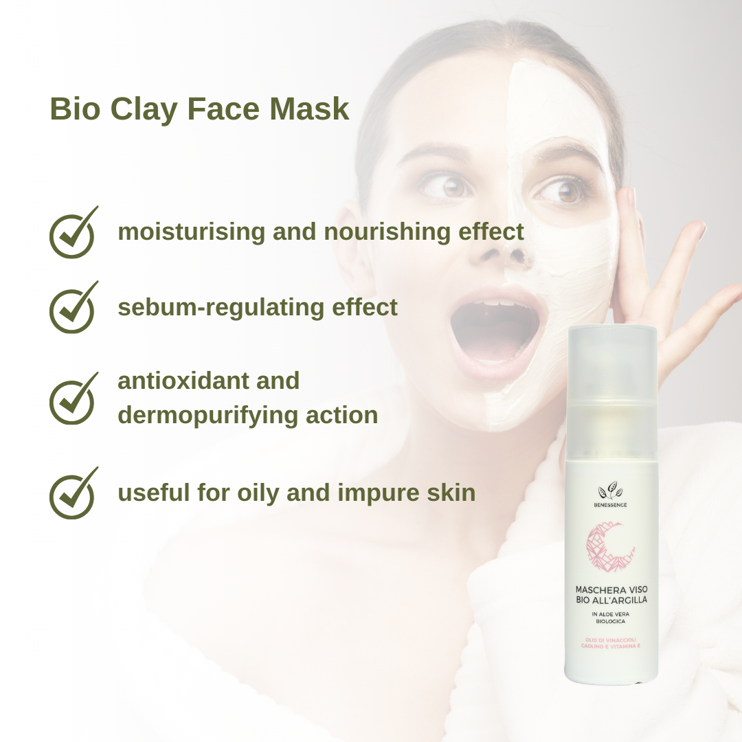 Organic Clay Face Mask with Aloe Vera - 50 ml